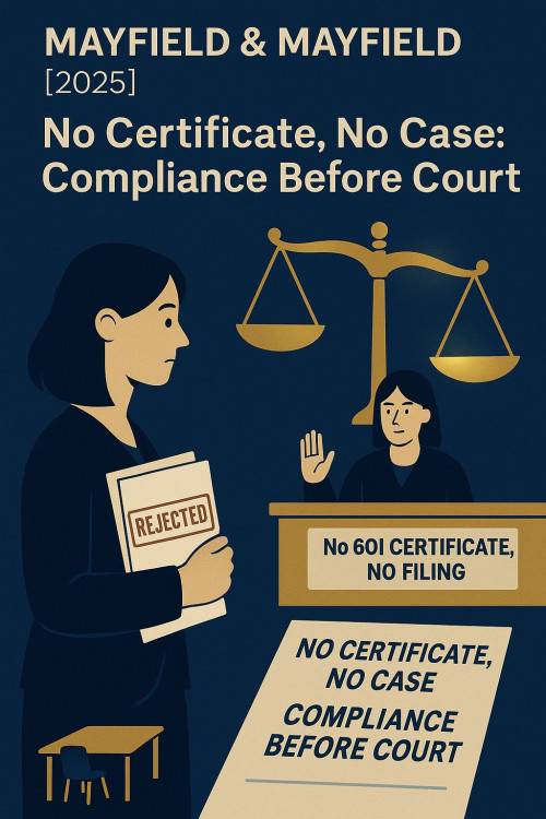 No 60i Certificate, No Case: Court Confirms FDR Prerequisite Can’t Be Skipped Even When the Other Party Refuses