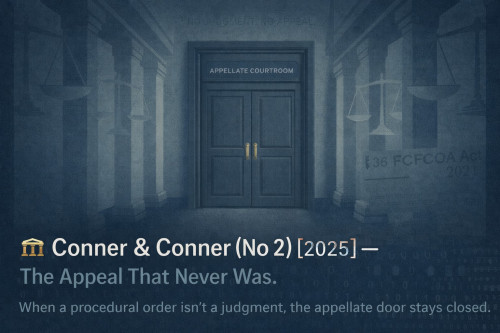 No Judgment, No Appeal: Conner & Conner (No 2) Reinforces Limits on Appealable Family Law Orders