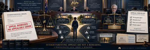 Retained Child, Competing Risk Allegations, and Supervised Time: Appeal Fails Because Interim Parenting Orders Are About Immediate Safety, Not Re-Arguing Weight