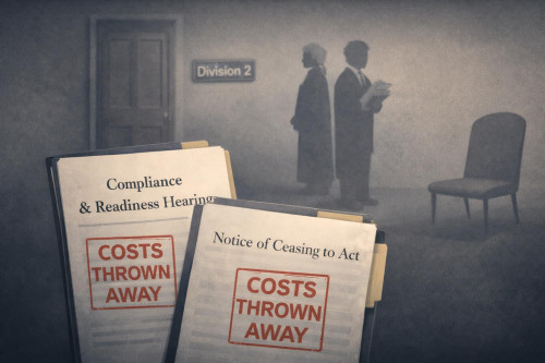 When Your Lawyer Isn’t Ready (or Allowed to Appear): Court Orders “Costs Thrown Away” Against the Father’s Solicitors